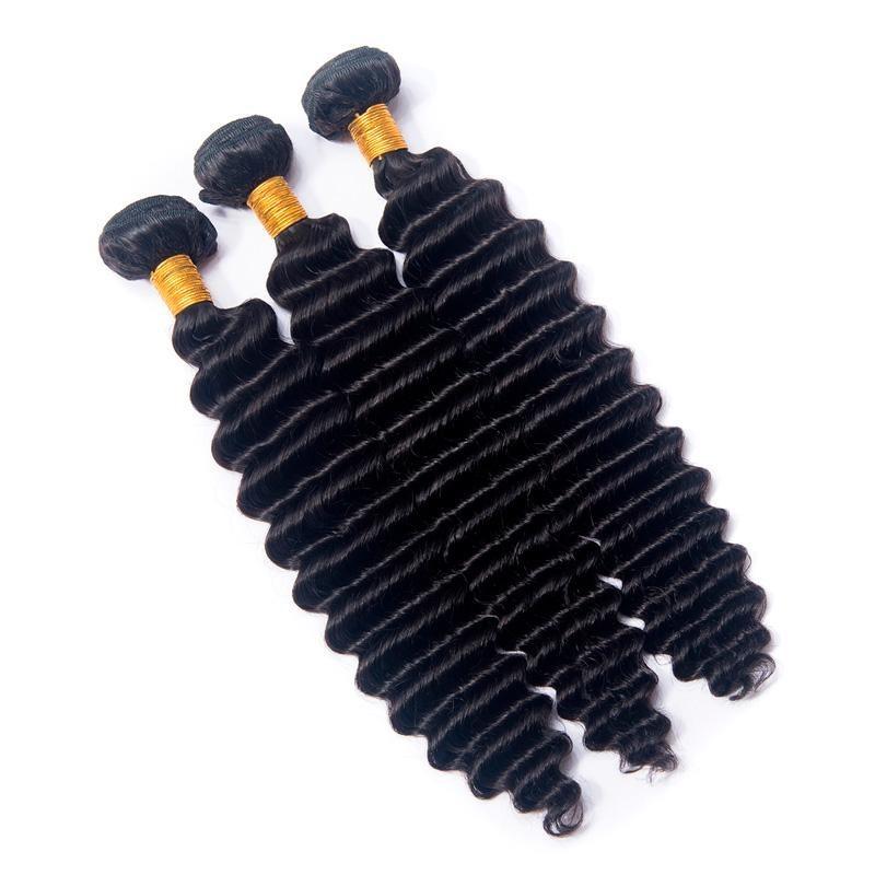 10A Grade 1/3/4 Loose Deep Wave Weave Brazilian Human Hair Extension B - Inspiren-Ezone