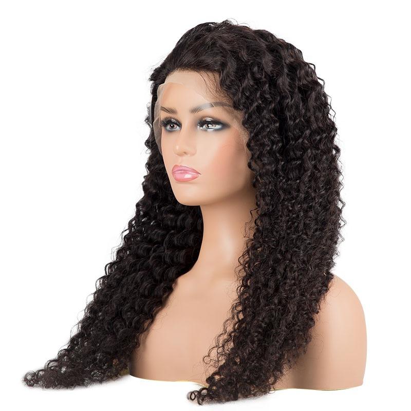 13x4 HD Transparent Lace Front Jerry Curl Human Hair Wigs 200% Density - Inspiren-Ezone
