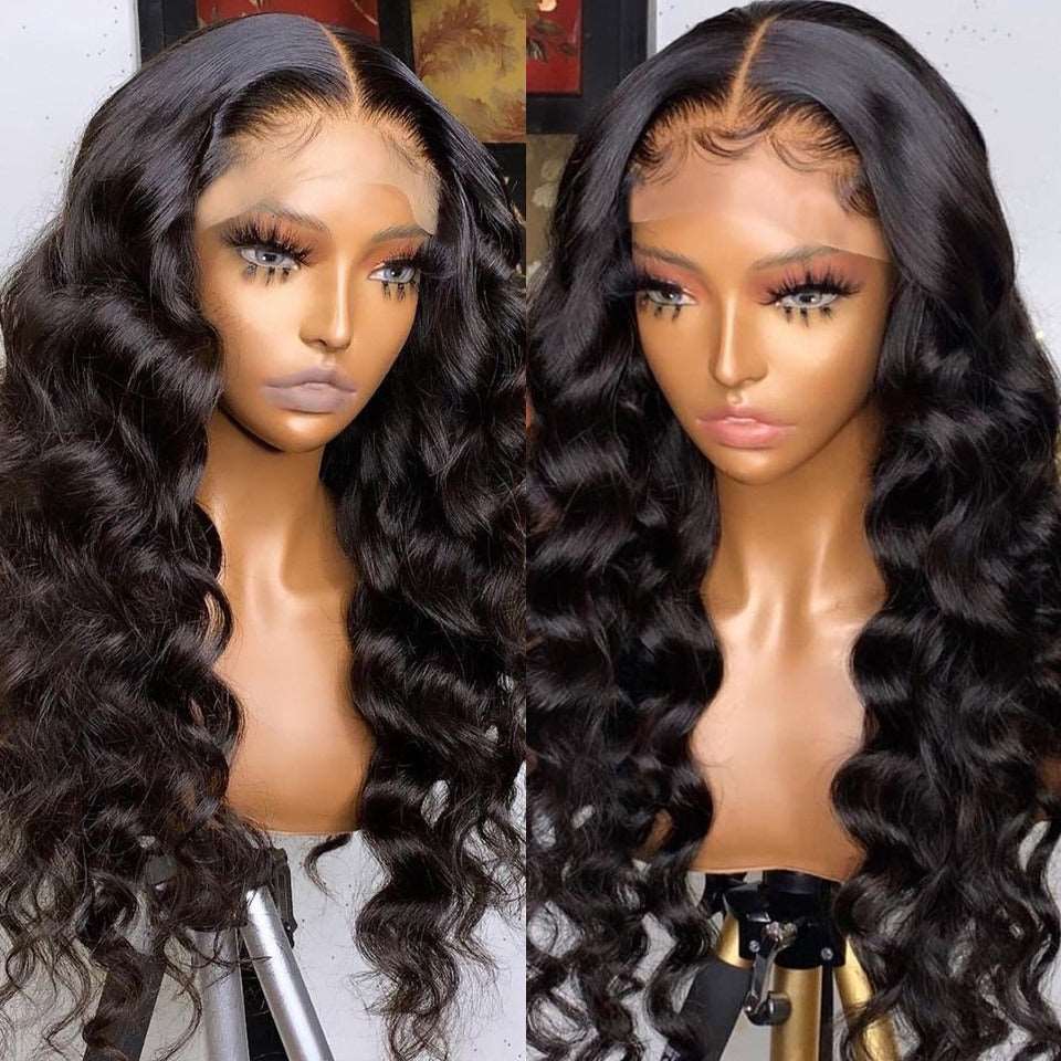 13x4 HD Transparent Lace Frontal Loose Body Wave Human Hair Wigs 180% - Inspiren-Ezone