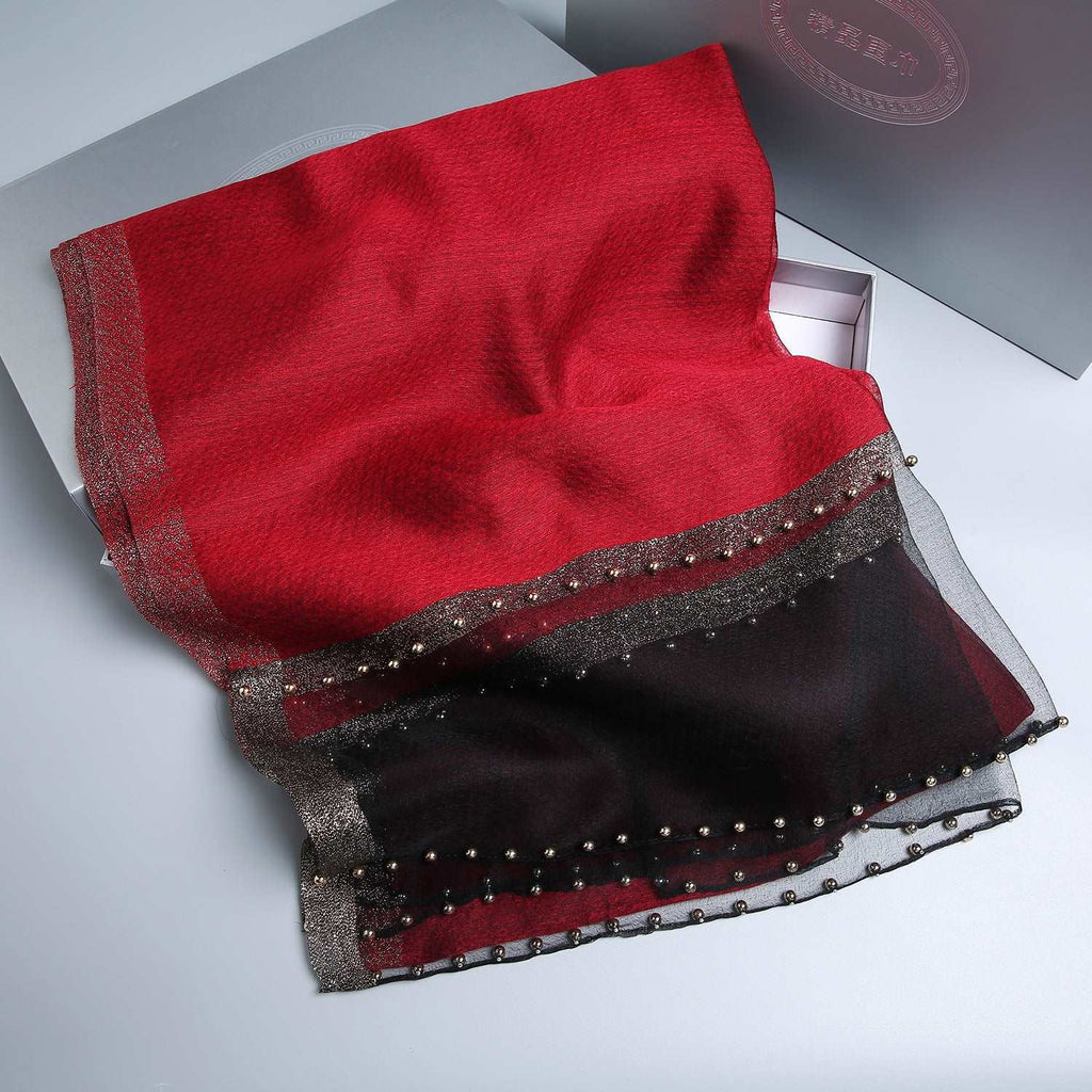 All-match bright hot rhinestone silk wool scarf - Inspiren-Ezone