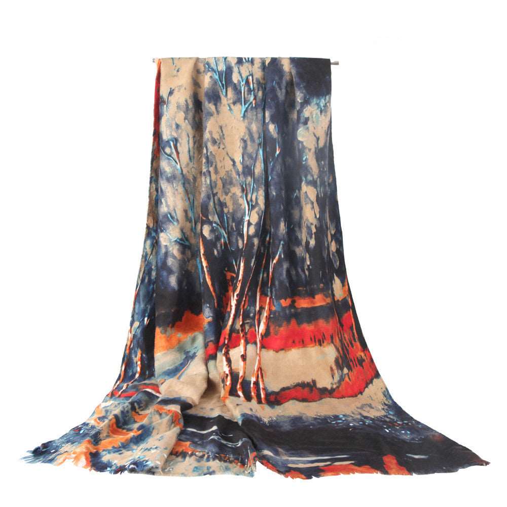 Ancient literature and art national style scarf - Inspiren-Ezone