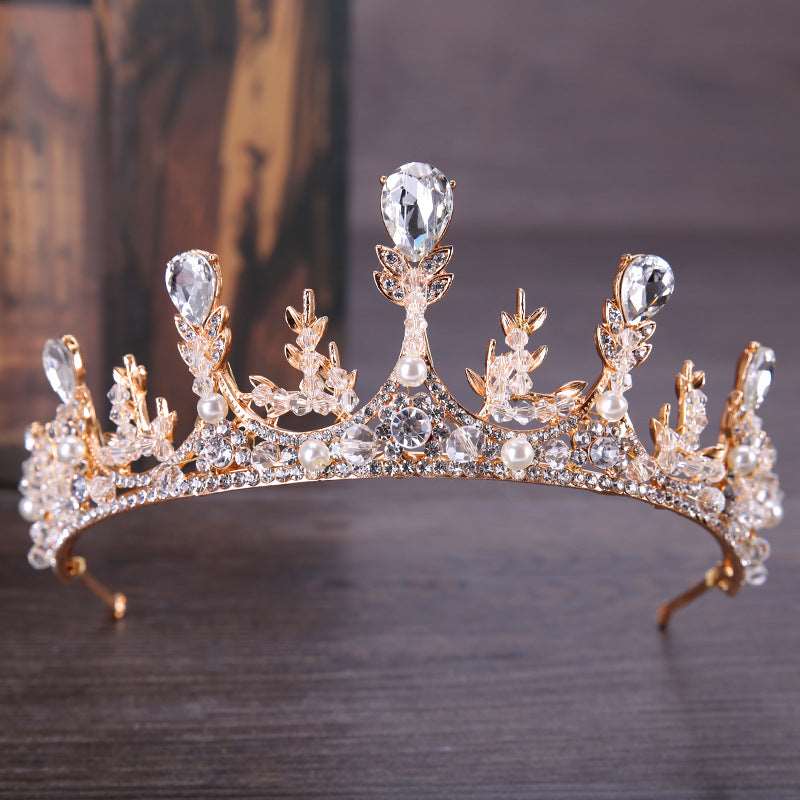 Auspicious Wheat Ear Handmade Bridal Diamond Crown - Inspiren-Ezone