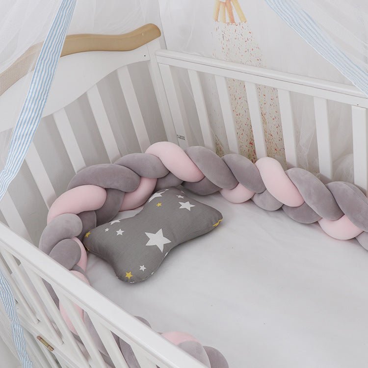 Baby Bumper Bed Braid Knot Pillow Cushion Bumper for Infant cuna Bebe lit Crib Protector Cot Bumper Room Decor - Inspiren-Ezone