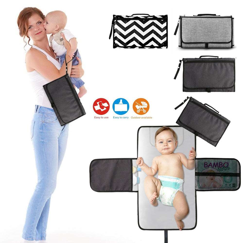 Baby Portable Foldable Washable Compact Travel Nappy Diaper Changing Mat Waterproof Baby Floor Mat Change Play Mat & Storage Bag - Inspiren-Ezone