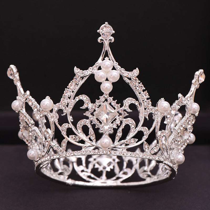 Baroque Bridal Tiara Crown Square Diamond Round Princess Crown - Inspiren-Ezone