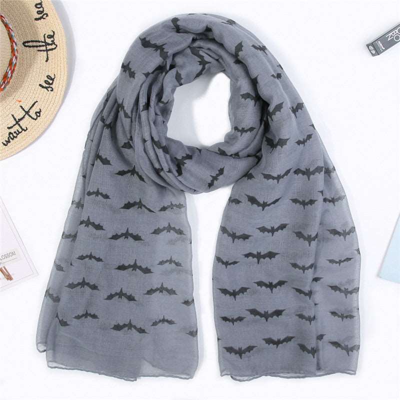 Bat print Paris yarn scarf - Inspiren-Ezone
