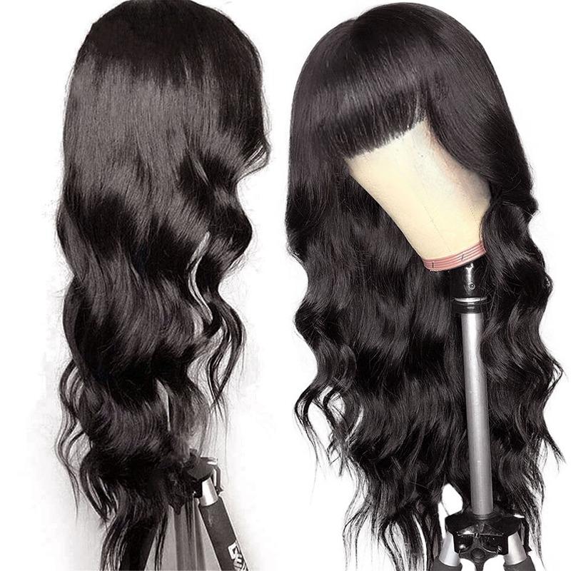 BeuMax Body Wave Human Hair Wigs with Bangs - Inspiren-Ezone