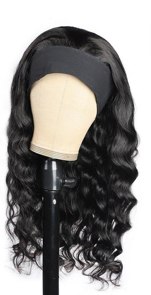BeuMax Headband Loose wave Scarf Human Hair Wigs - Inspiren-Ezone