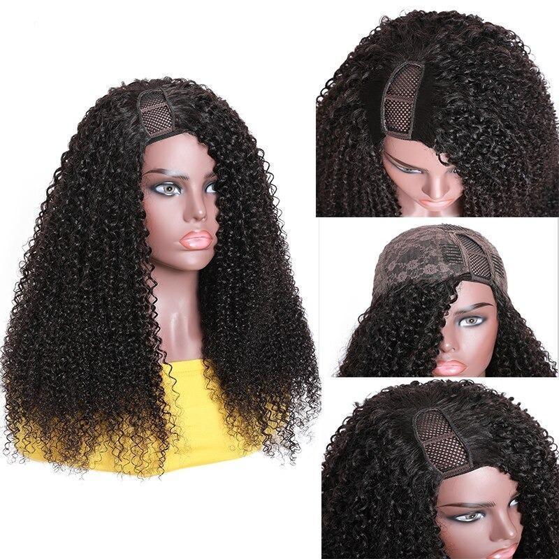 BeuMax Kinky Curly U part Human Hair Wigs - Inspiren-Ezone