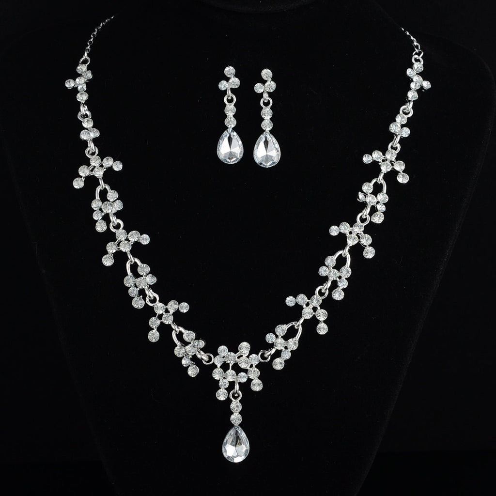 Bridal jewelry, necklace, earring set, wedding dress, jewelry accessories, fast selling pass - Inspiren-Ezone