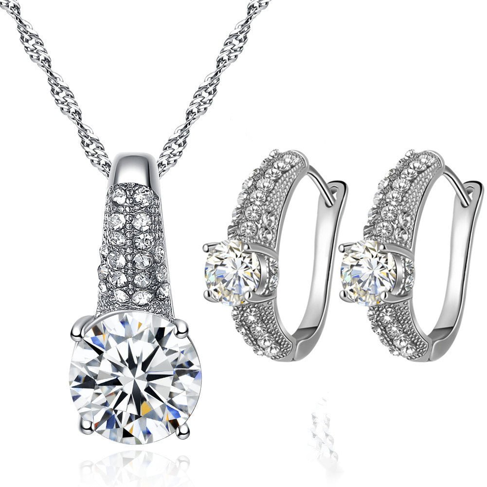 Bridal Necklace And Earrings Jewelry Set - Inspiren-Ezone