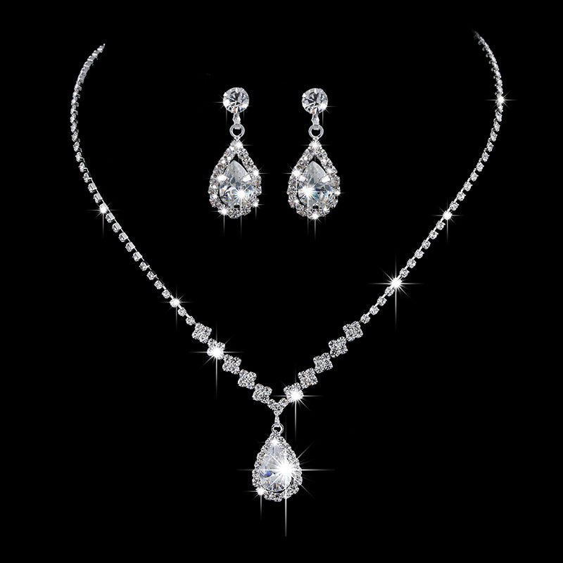 Brilliant Full Diamond Zircon Drop Necklace - Inspiren-Ezone