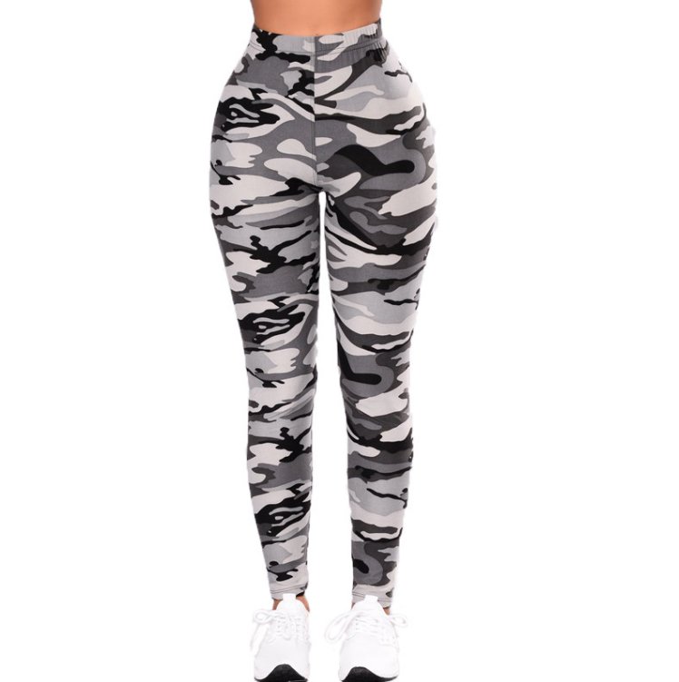 Camouflage Printed Grey Casual Legging Pants - Inspiren-Ezone