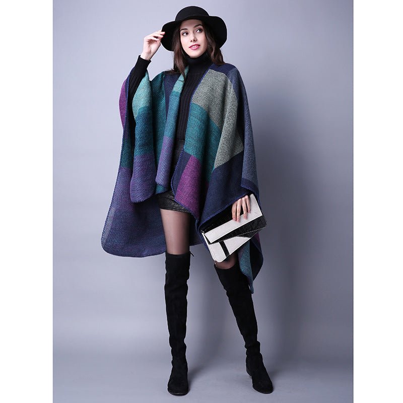 Cashmere Plaid lady travel shawl imitation scarf - Inspiren-Ezone