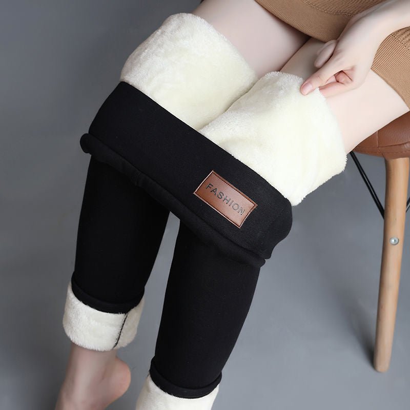 Cashmere Winter Lamb Plus Velvet Thick High-waisted Tight-fitting Warm Leggings - Inspiren-Ezone
