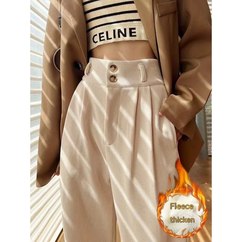 Chenille Fleece Wide-leg Pants Women - Inspiren-Ezone