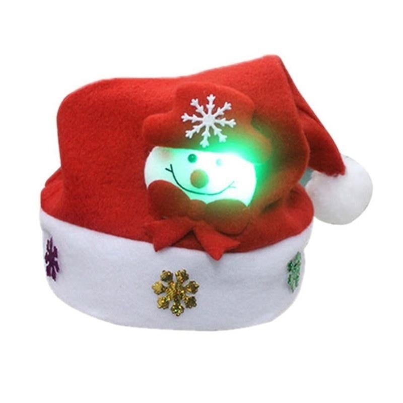Christmas Hat LED Light Cartoon Santa Claus/Elk/Snowman Xmas Cap - Inspiren-Ezone