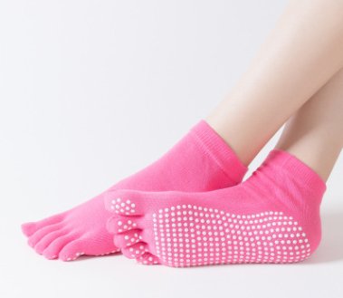 Constant polymer factory direct Yoga socks dew toe anti slip women massage Yoga five finger socks pure cotton sports five toe socks - Inspiren-Ezone