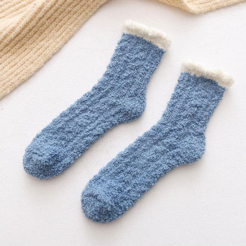 Coral fleece plus fleece floor socks - Inspiren-Ezone