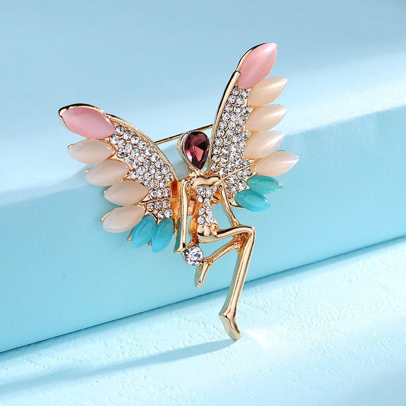 Crystal Opal Wings Corsage Sweater Cardigan Decoration - Inspiren-Ezone