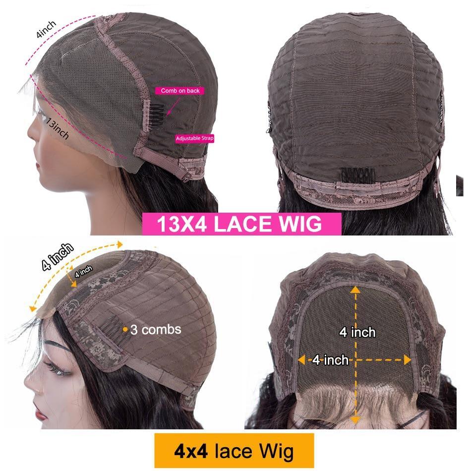 Deep Wave 180% Density 4x4 Short Bob 13x4 Lace Front Human Hair Wig - Inspiren-Ezone
