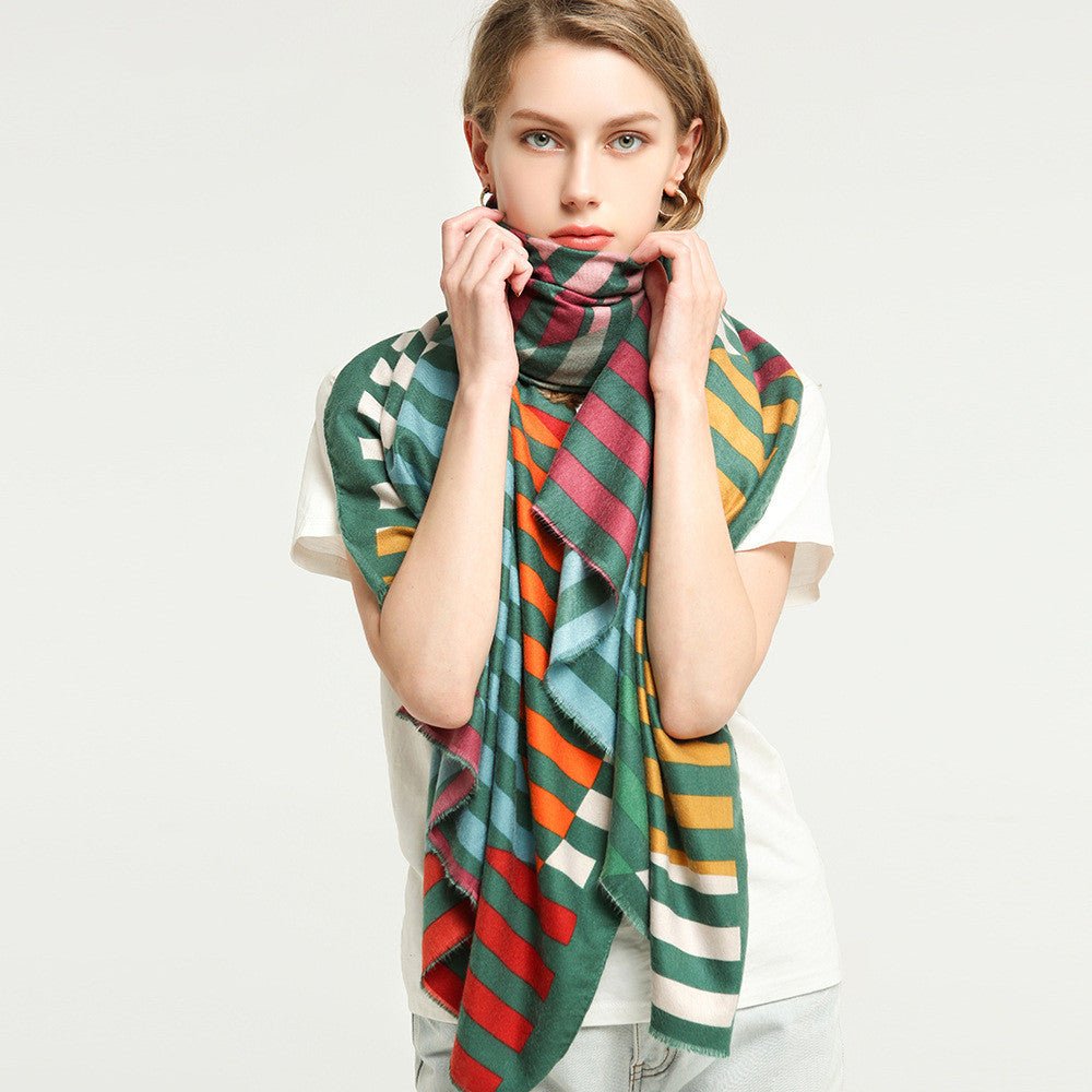 Dot pattern cotton scarf extra large scarf - Inspiren-Ezone
