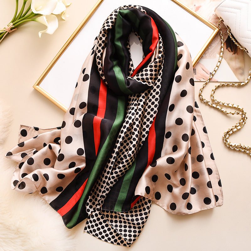 Dot printed silk scarf - Inspiren-Ezone