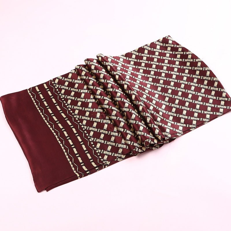 Double silk crepe satin scarf for men - Inspiren-Ezone