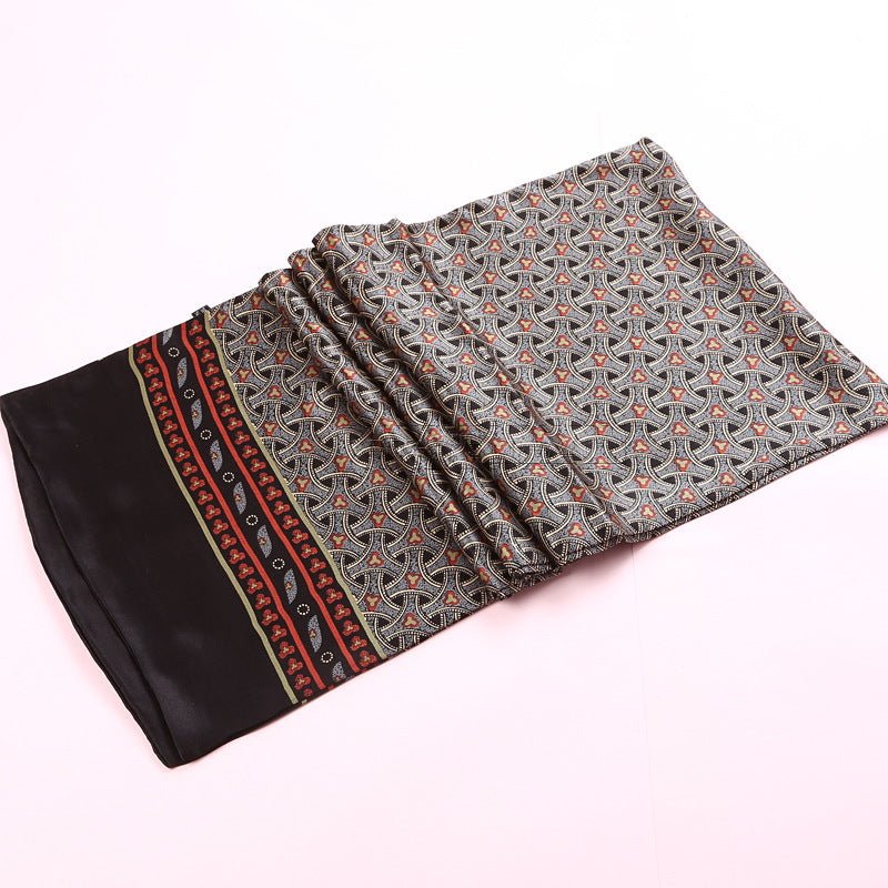 Double silk crepe satin scarf for men - Inspiren-Ezone