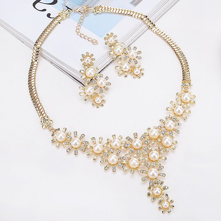 Europe And The United States Sell Hot Money Network Pearl Necklace Set Bridal Jewelry Set 9093 - Inspiren-Ezone