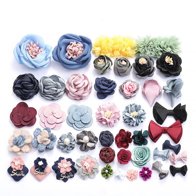 Fabric Flower Rose Sticky Head DIY Handmade Headdress - Inspiren-Ezone