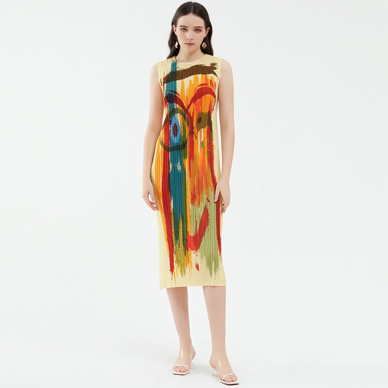 Fashion Commuter Women's High-grade Design Printed Skirt Temperament Slimming Dress - Inspiren-Ezone