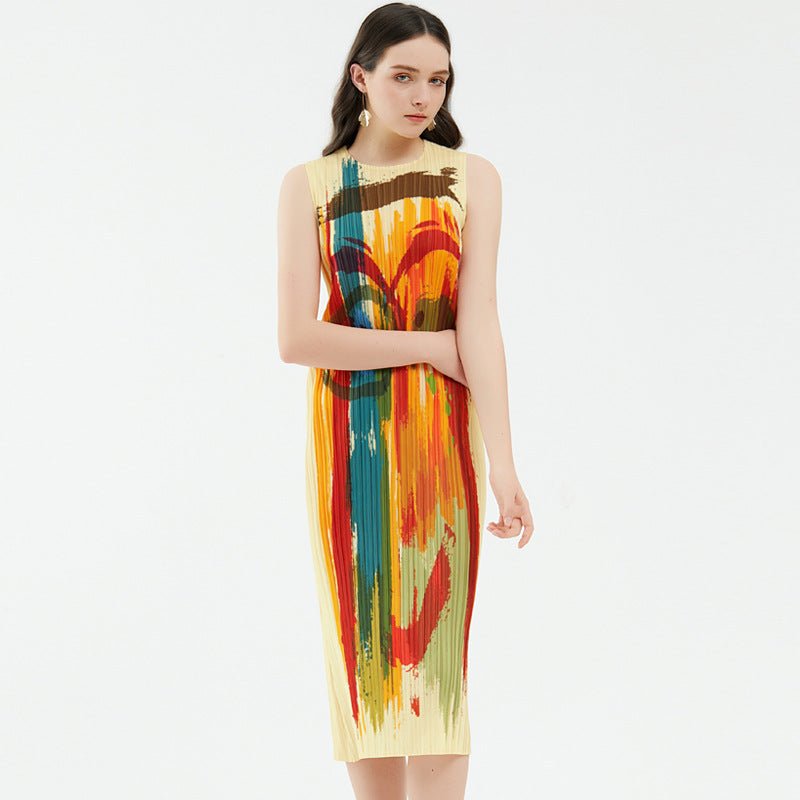 Fashion Commuter Women's High-grade Design Printed Skirt Temperament Slimming Dress - Inspiren-Ezone