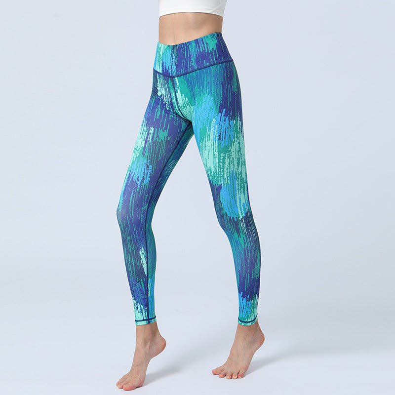 Fashion Leaves Printed Yoga Pants Women's High Waist Hip Lifting Sports Fitness Leggings - Inspiren-Ezone