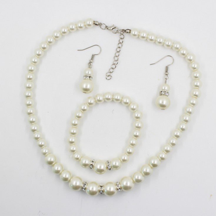 Fast sell hot bridal decorations, wedding jewelry set, pearl necklace, earring, bracelet - Inspiren-Ezone
