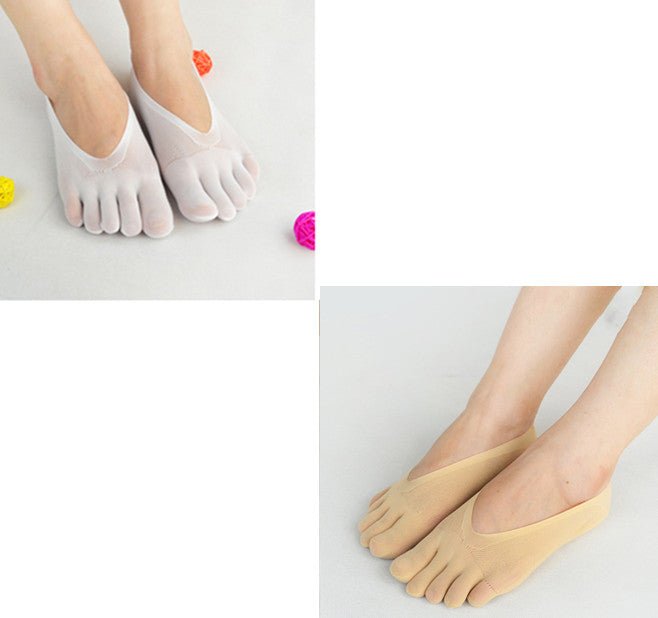 Four Seasons Ultra-Short And Thin Glue Split-Toe Five-Finger Socks Women'S Shallow Mouth - Inspiren-Ezone