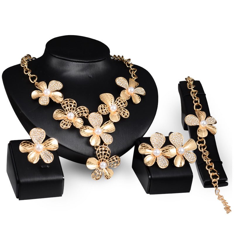 Gold Jewelry Exaggerated Alloy Four-piece Set - Inspiren-Ezone