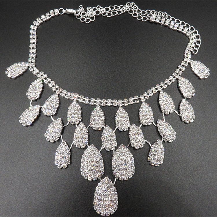 Gorgeous Diamond Necklace Set Wedding Bride Evening Costume Jewelry Set To Map Samples - Inspiren-Ezone
