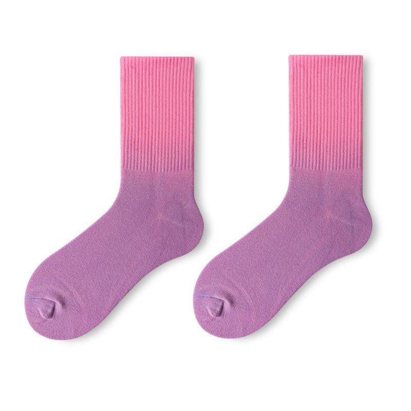 Gradient Color Tie-dye HipHop Men And Women Socks - Inspiren-Ezone