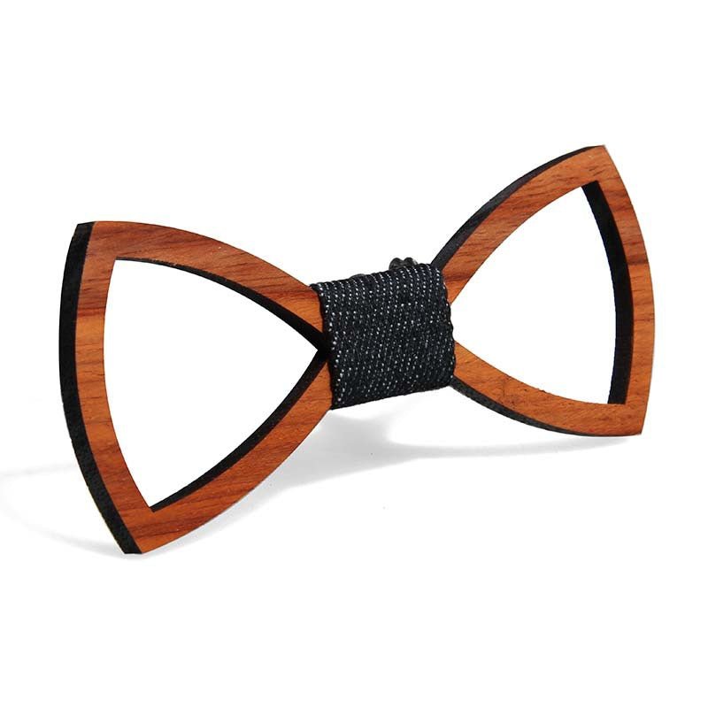 Green hand collar red pear solid wood bow tie - Inspiren-Ezone
