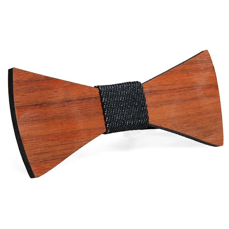 Green hand collar red pear solid wood bow tie - Inspiren-Ezone
