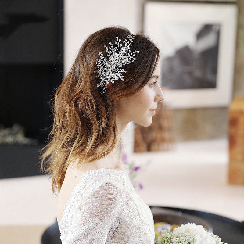 Hand-woven Rhinestone Headband Wedding Dress Headdress - Inspiren-Ezone