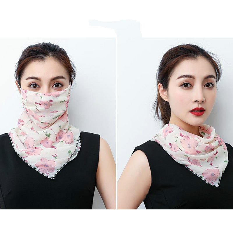 Hanging Ear Thin Face-covering Scarf Triangle Veil Scarf - Inspiren-Ezone