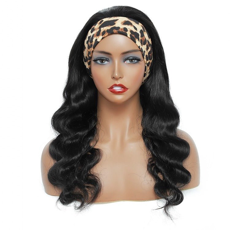 Headband Human Hair Scarf Wig Body Wave No GLUE Easy Wear for Women 18 - Inspiren-Ezone