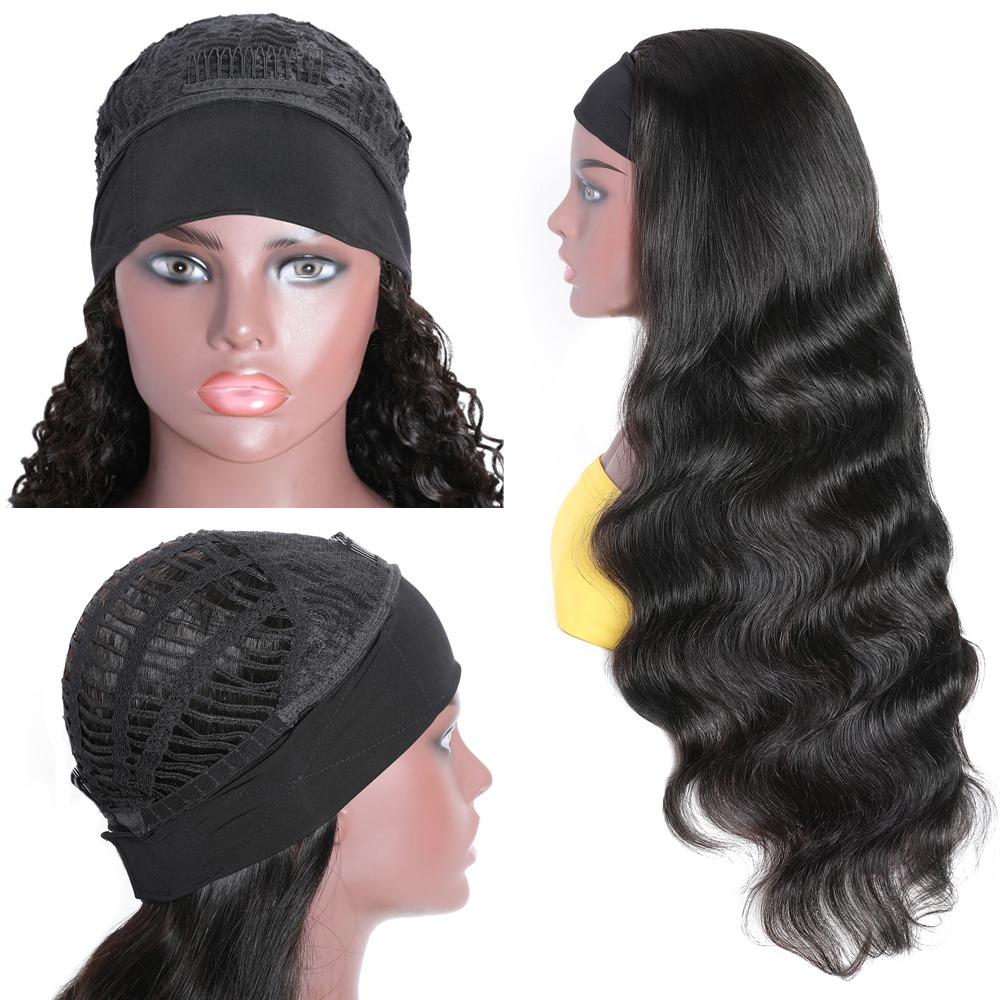 Headband Human Hair Scarf Wig Body Wave No GLUE Easy Wear for Women 18 - Inspiren-Ezone
