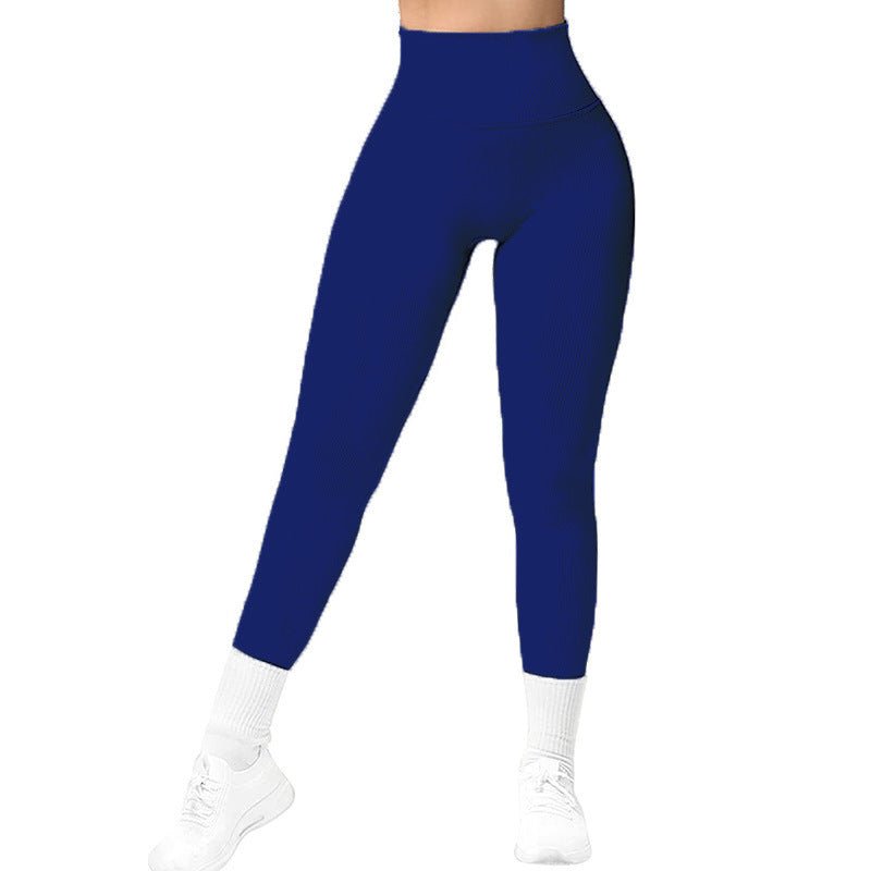 High Waist Seamless Leggings Threaded Knitted Fitness Pants Solid Women's Slimming Sports Yoga Pants Elastic Running Sport Leggings - Inspiren-Ezone