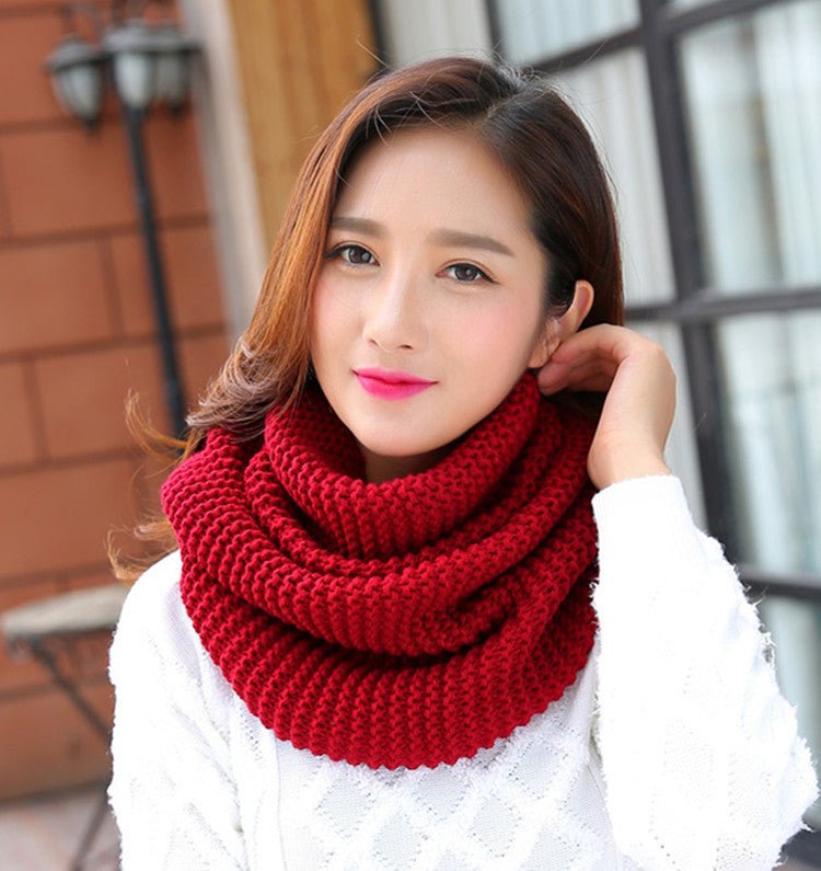 httpWarm thick solid color ladies scarf - Inspiren-Ezone