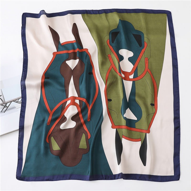 Imitation silk scarf small square professional scarf - Inspiren-Ezone