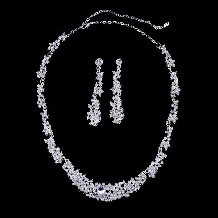 Jewelry Necklace Earrings Set Bride Wedding Dress Wedding Diamond Pendant Pendant - Inspiren-Ezone
