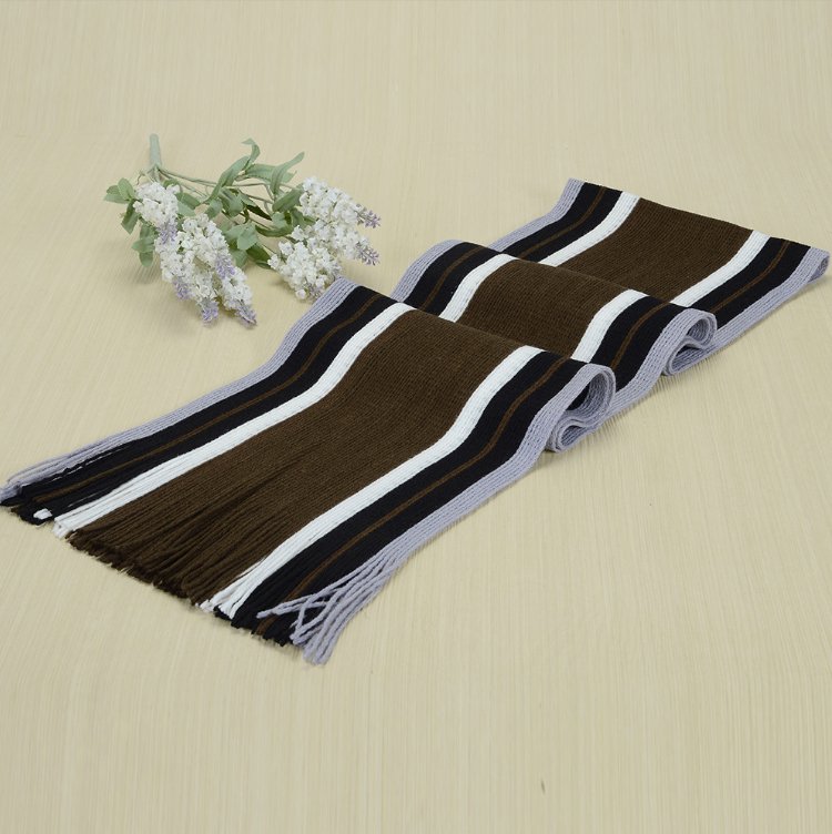 Knitted Warmth And Color Matching Striped Men's Scarf - Inspiren-Ezone